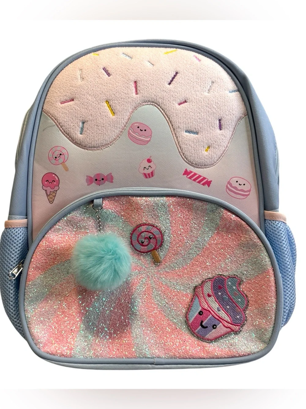 Kids Sparkle Cupcake Backpack - Pastel Pink & Blue